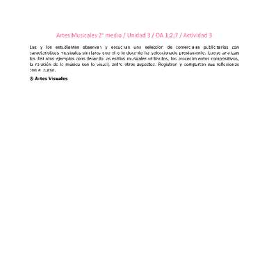 Artes Musicales 2 medio-Unidad 3-OA1;2;7-Actividad 3 Artes Musicales 2 medio-Unidad 3-OA1;2;7-Actividad 3