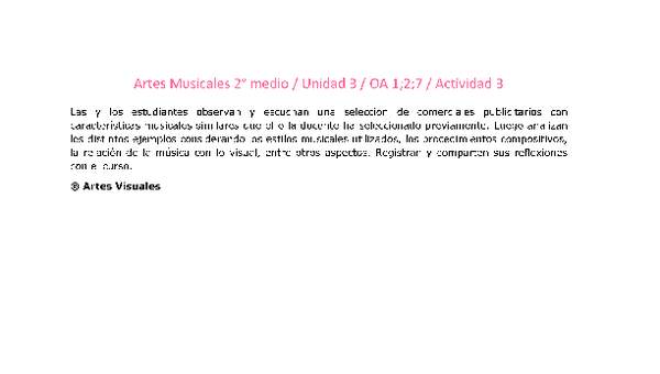 Artes Musicales 2 medio-Unidad 3-OA1;2;7-Actividad 3 Artes Musicales 2 medio-Unidad 3-OA1;2;7-Actividad 3