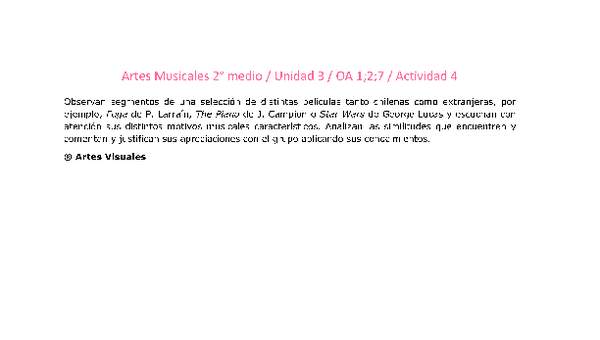 Artes Musicales 2 medio-Unidad 3-OA1;2;7-Actividad 4 Artes Musicales 2 medio-Unidad 3-OA1;2;7-Actividad 4