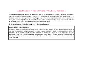 Artes Musicales 2 medio-Unidad 3-OA1;2;7-Actividad 6 Artes Musicales 2 medio-Unidad 3-OA1;2;7-Actividad 6