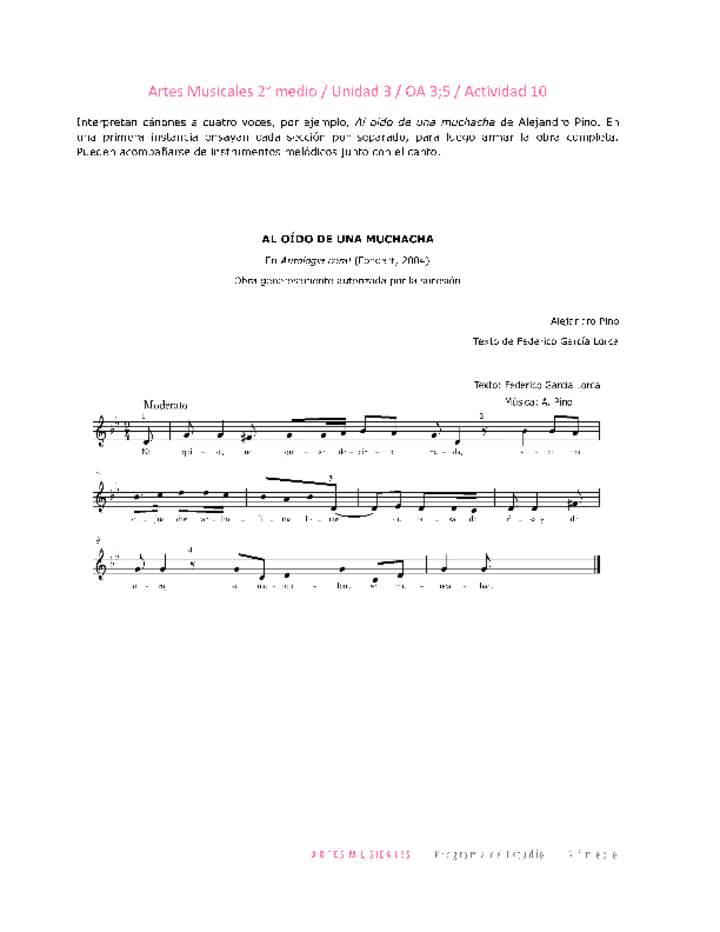Artes Musicales 2 medio-Unidad 3-OA3;5-Actividad 10 Artes Musicales 2 medio-Unidad 3-OA3;5-Actividad 10