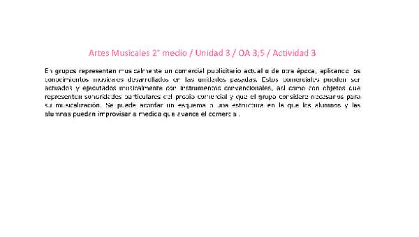 Artes Musicales 2 medio-Unidad 3-OA3;5-Actividad 3 Artes Musicales 2 medio-Unidad 3-OA3;5-Actividad 3