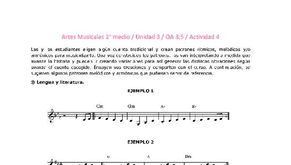 Artes Musicales 2 medio-Unidad 3-OA3;5-Actividad 4 Artes Musicales 2 medio-Unidad 3-OA3;5-Actividad 4