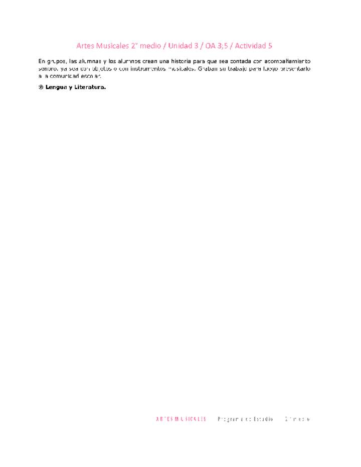 Artes Musicales 2 medio-Unidad 3-OA3;5-Actividad 5 Artes Musicales 2 medio-Unidad 3-OA3;5-Actividad 5