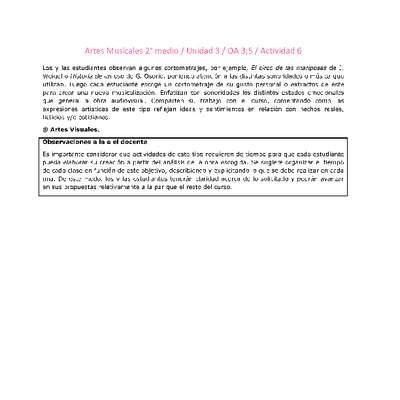 Artes Musicales 2 medio-Unidad 3-OA3;5-Actividad 6 Artes Musicales 2 medio-Unidad 3-OA3;5-Actividad 6