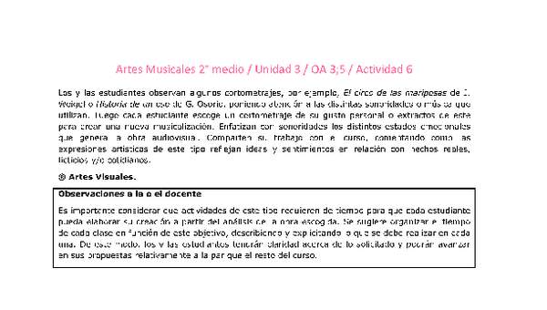 Artes Musicales 2 medio-Unidad 3-OA3;5-Actividad 6 Artes Musicales 2 medio-Unidad 3-OA3;5-Actividad 6