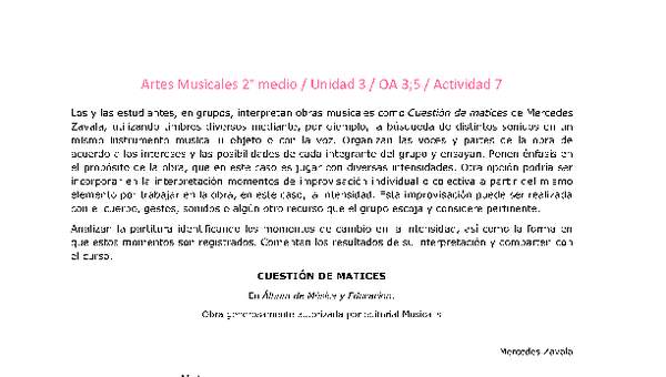 Artes Musicales 2 medio-Unidad 3-OA3;5-Actividad 7 Artes Musicales 2 medio-Unidad 3-OA3;5-Actividad 7
