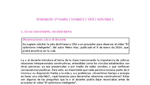 Orientación 1 medio-Unidad 3-OA5-Actividad 1 Orientación 1 medio-Unidad 3-OA5-Actividad 1