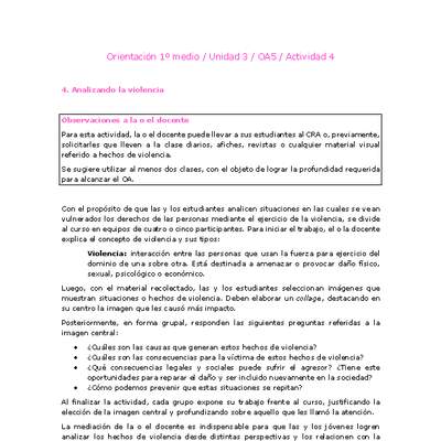 Orientación 1 medio-Unidad 3-OA5-Actividad 4
