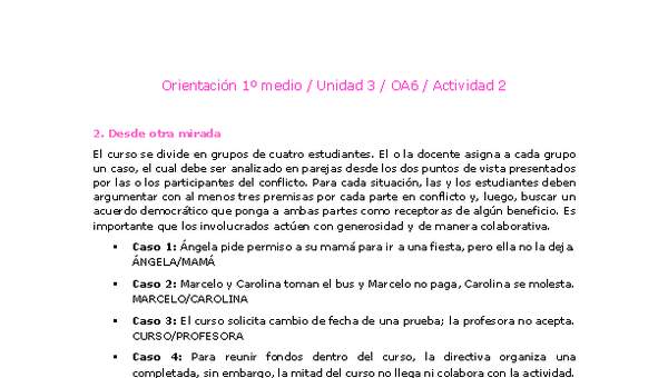 Orientación 1 medio-Unidad 3-OA6-Actividad 2 Orientación 1 medio-Unidad 3-OA6-Actividad 2