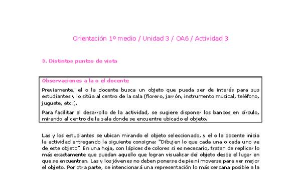 Orientación 1 medio-Unidad 3-OA6-Actividad 3 Orientación 1 medio-Unidad 3-OA6-Actividad 3