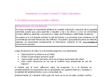 Orientación 1 medio-Unidad 3-OA6-Actividad 4 Orientación 1 medio-Unidad 3-OA6-Actividad 4