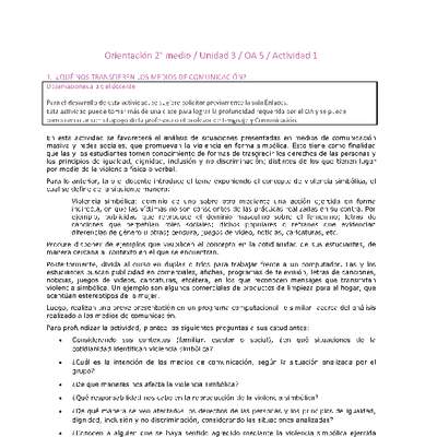 Orientación 2 medio-Unidad 3-OA5-Actividad 1 Orientación 2 medio-Unidad 3-OA5-Actividad 1