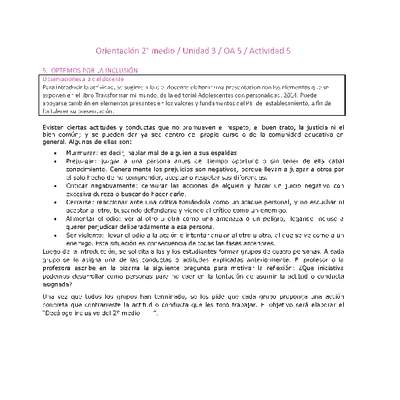 Orientación 2 medio-Unidad 3-OA5-Actividad 5 Orientación 2 medio-Unidad 3-OA5-Actividad 5