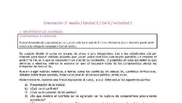 Orientación 2 medio-Unidad 3-OA6-Actividad 1 Orientación 2 medio-Unidad 3-OA6-Actividad 1