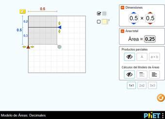Modelo de Áreas: Decimales Modelo de Áreas: Decimales