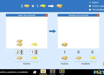 Reactivos, productos y excedentes Reactivos, productos y excedentes