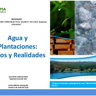 Presentación agua y plantaciones: mitos y realidades Presentación agua y plantaciones: mitos y realidades