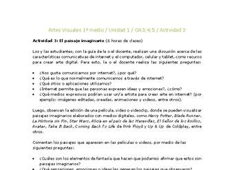 Artes Visuales 1 medio-Unidad 4-OA3;4;5-Actividad 3 Artes Visuales 1 medio-Unidad 4-OA3;4;5-Actividad 3