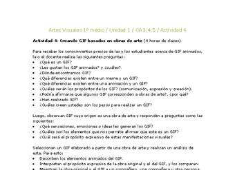 Artes Visuales 1 medio-Unidad 4-OA3;4;5-Actividad 4 Artes Visuales 1 medio-Unidad 4-OA3;4;5-Actividad 4