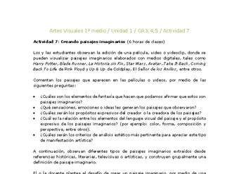 Artes Visuales 1 medio-Unidad 4-OA3;4;5-Actividad 7 Artes Visuales 1 medio-Unidad 4-OA3;4;5-Actividad 7