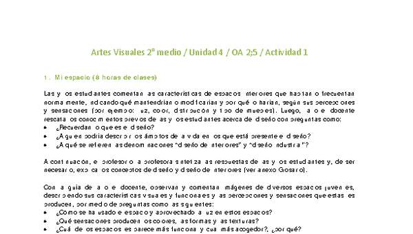 Artes Visuales 2 medio-Unidad 4-OA2;5-Actividad 1 Artes Visuales 2 medio-Unidad 4-OA2;5-Actividad 1