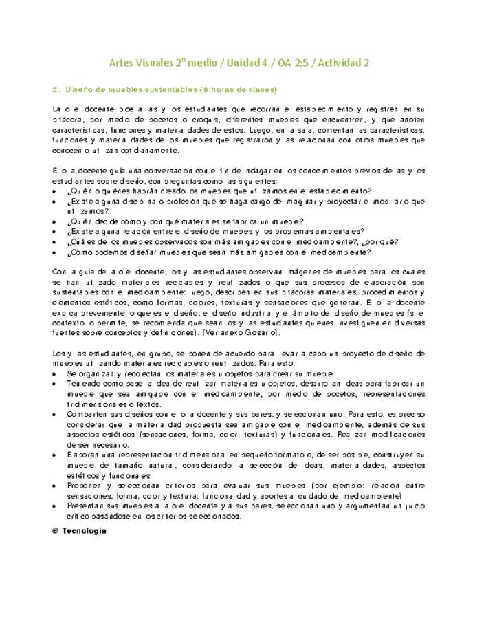 Artes Visuales 2 medio-Unidad 4-OA2;5-Actividad 2 Artes Visuales 2 medio-Unidad 4-OA2;5-Actividad 2