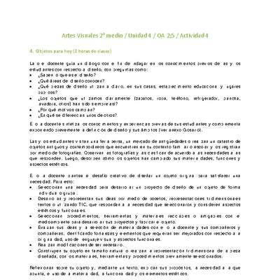 Artes Visuales 2 medio-Unidad 4-OA2;5-Actividad 4 Artes Visuales 2 medio-Unidad 4-OA2;5-Actividad 4