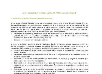 Artes Visuales 2 medio-Unidad 4-OA5;6-Actividad 1 Artes Visuales 2 medio-Unidad 4-OA5;6-Actividad 1
