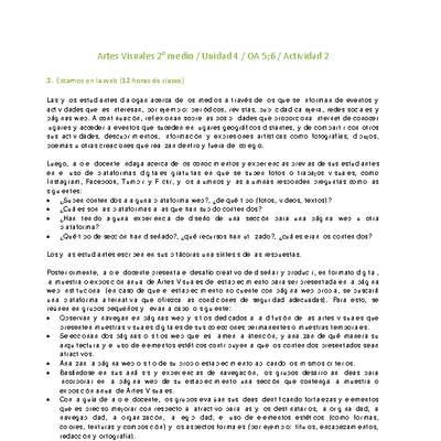 Artes Visuales 2 medio-Unidad 4-OA5;6-Actividad 2 Artes Visuales 2 medio-Unidad 4-OA5;6-Actividad 2