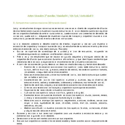 Artes Visuales 2 medio-Unidad 4-OA5;6-Actividad 3 Artes Visuales 2 medio-Unidad 4-OA5;6-Actividad 3