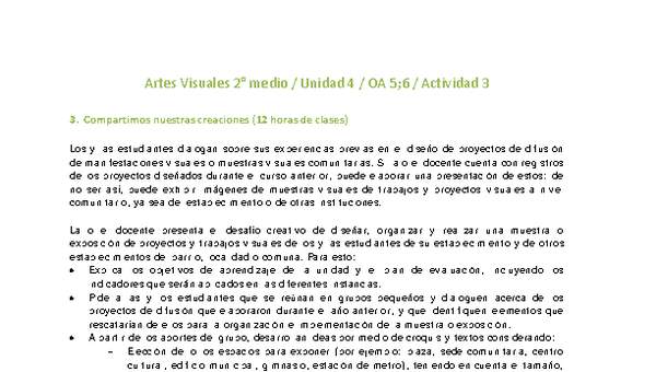 Artes Visuales 2 medio-Unidad 4-OA5;6-Actividad 3 Artes Visuales 2 medio-Unidad 4-OA5;6-Actividad 3