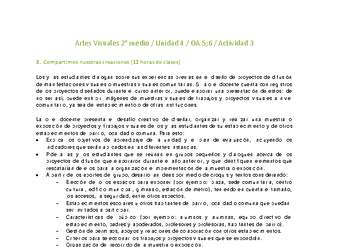 Artes Visuales 2 medio-Unidad 4-OA5;6-Actividad 3 Artes Visuales 2 medio-Unidad 4-OA5;6-Actividad 3