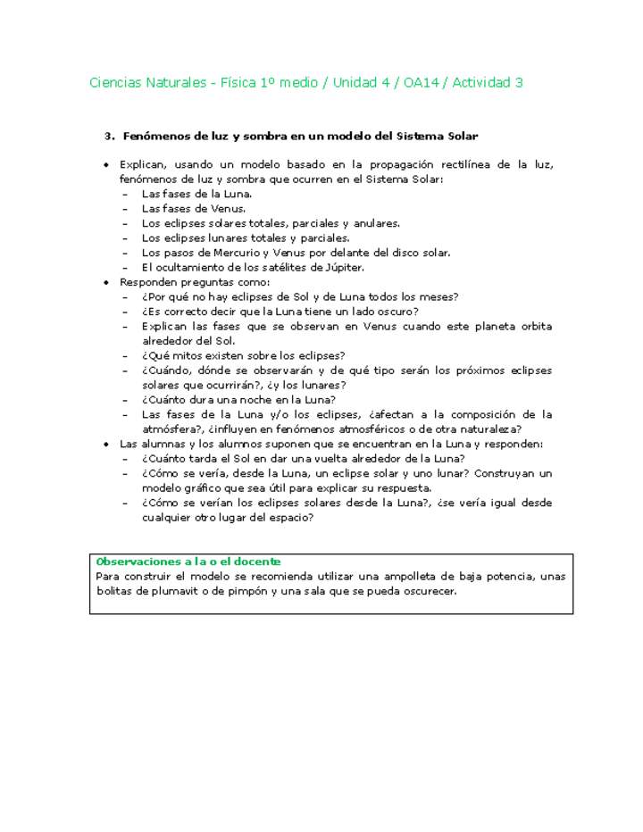 Ciencias Naturales 1 medio-Unidad 4-OA14-Actividad 3 Ciencias Naturales 1 medio-Unidad 4-OA14-Actividad 3