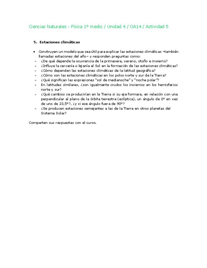 Ciencias Naturales 1 medio-Unidad 4-OA14-Actividad 5 Ciencias Naturales 1 medio-Unidad 4-OA14-Actividad 5