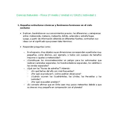 Ciencias Naturales 1 medio-Unidad 4-OA15-Actividad 1 Ciencias Naturales 1 medio-Unidad 4-OA15-Actividad 1