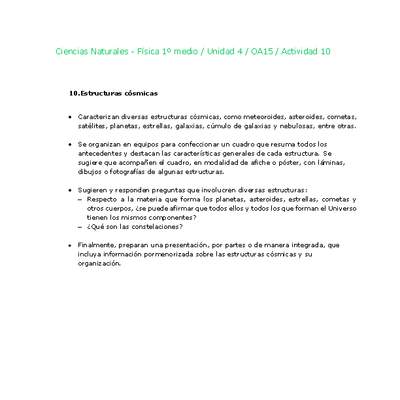 Ciencias Naturales 1 medio-Unidad 4-OA15-Actividad 10 Ciencias Naturales 1 medio-Unidad 4-OA15-Actividad 10
