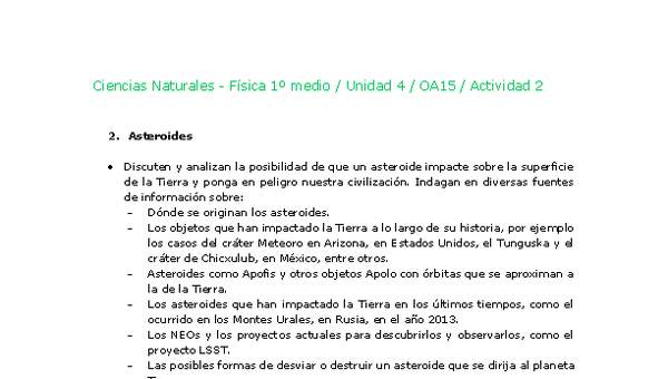 Ciencias Naturales 1 medio-Unidad 4-OA15-Actividad 2 Ciencias Naturales 1 medio-Unidad 4-OA15-Actividad 2