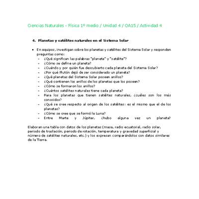 Ciencias Naturales 1 medio-Unidad 4-OA15-Actividad 4 Ciencias Naturales 1 medio-Unidad 4-OA15-Actividad 4
