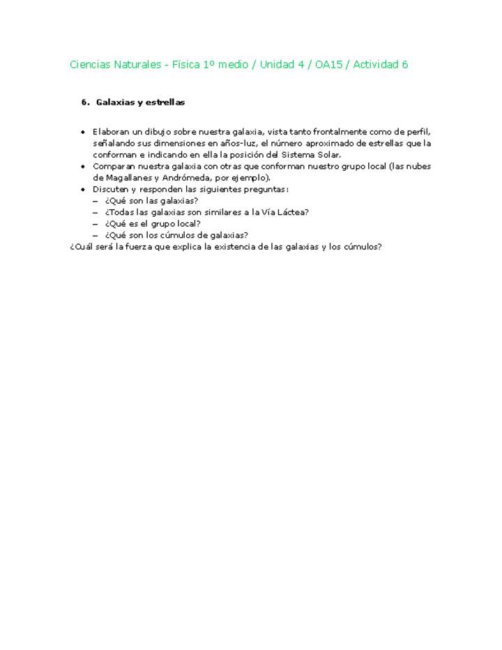 Ciencias Naturales 1 medio-Unidad 4-OA15-Actividad 6 Ciencias Naturales 1 medio-Unidad 4-OA15-Actividad 6