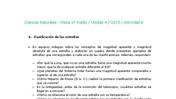 Ciencias Naturales 1 medio-Unidad 4-OA15-Actividad 8 Ciencias Naturales 1 medio-Unidad 4-OA15-Actividad 8