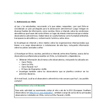 Ciencias Naturales 1 medio-Unidad 4-OA16-Actividad 1 Ciencias Naturales 1 medio-Unidad 4-OA16-Actividad 1