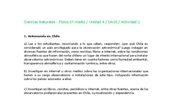 Ciencias Naturales 1 medio-Unidad 4-OA16-Actividad 1 Ciencias Naturales 1 medio-Unidad 4-OA16-Actividad 1