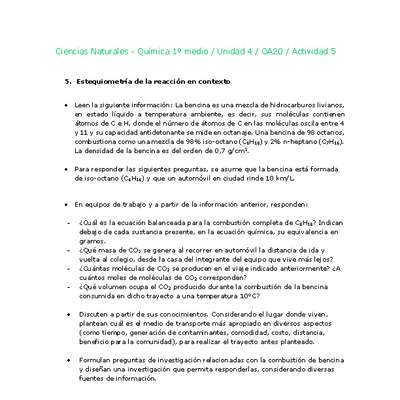 Ciencias Naturales 1 medio-Unidad 4-OA20-Actividad 5 Ciencias Naturales 1 medio-Unidad 4-OA20-Actividad 5