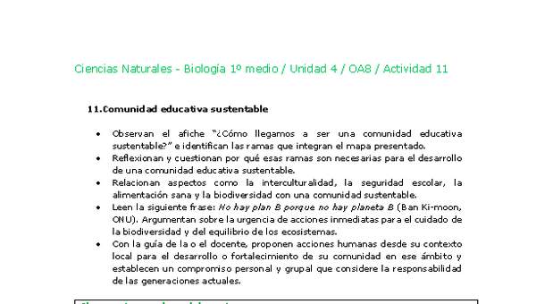 Ciencias Naturales 1 medio-Unidad 4-OA8-Actividad 11 Ciencias Naturales 1 medio-Unidad 4-OA8-Actividad 11