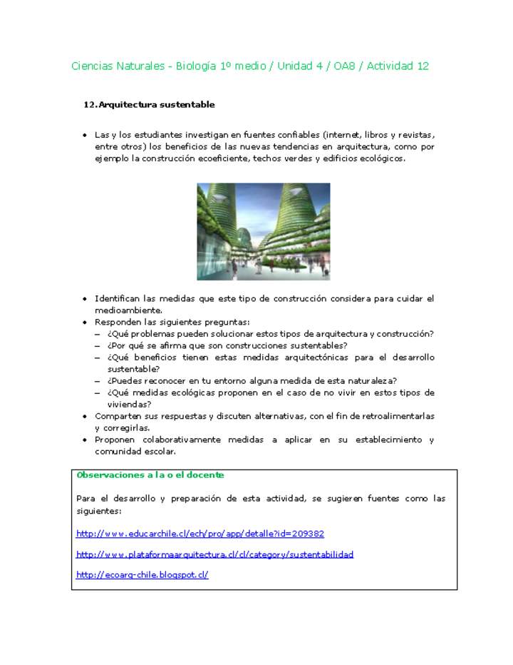 Ciencias Naturales 1 medio-Unidad 4-OA8-Actividad 12 Ciencias Naturales 1 medio-Unidad 4-OA8-Actividad 12