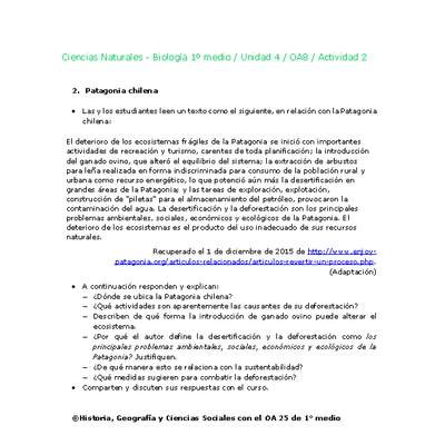 Ciencias Naturales 1 medio-Unidad 4-OA8-Actividad 2 Ciencias Naturales 1 medio-Unidad 4-OA8-Actividad 2