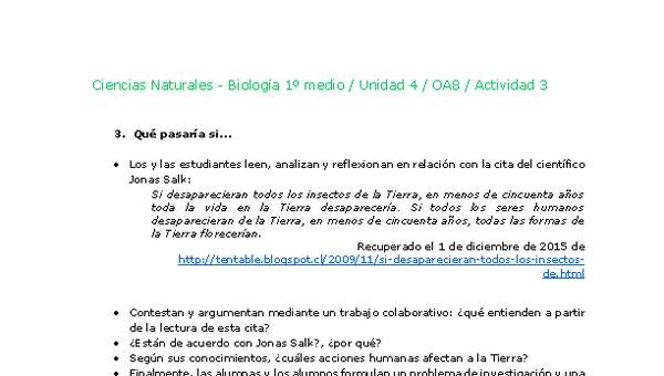 Ciencias Naturales 1 medio-Unidad 4-OA8-Actividad 3 Ciencias Naturales 1 medio-Unidad 4-OA8-Actividad 3