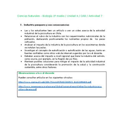 Ciencias Naturales 1 medio-Unidad 4-OA8-Actividad 7 Ciencias Naturales 1 medio-Unidad 4-OA8-Actividad 7