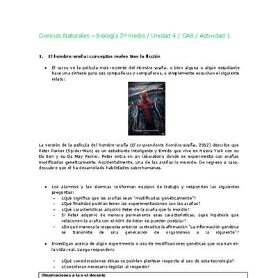 Ciencias Naturales 2 medio-Unidad 4-OA8-Actividad 1 Ciencias Naturales 2 medio-Unidad 4-OA8-Actividad 1